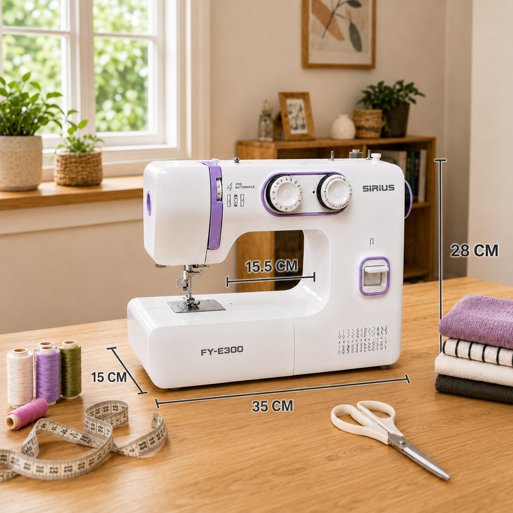 Máquina de Coser Familiar SIRIUS FY-E300 con Pedal y 24 Puntadas