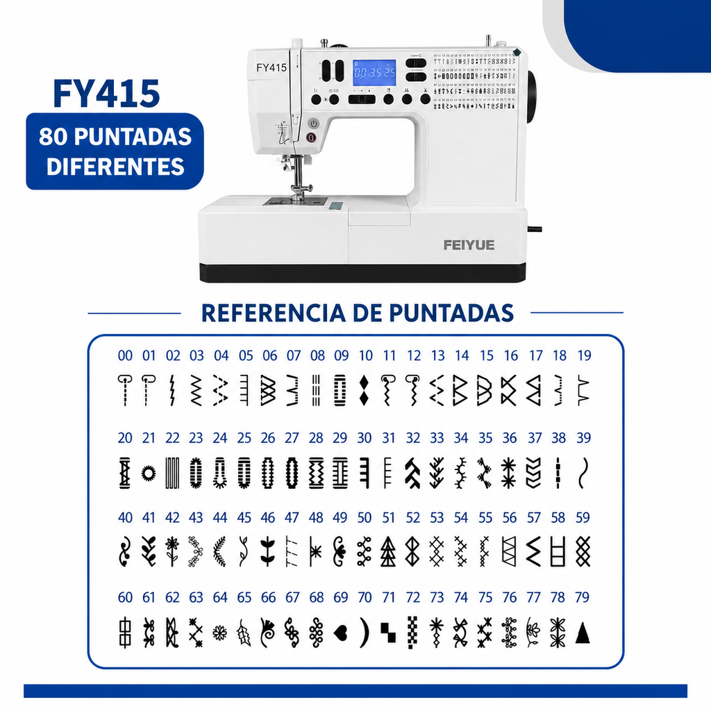 M�quina de Coser Familiar Electr�nica FEIYUE FY415 con Mesa Extendible - imagen 7
