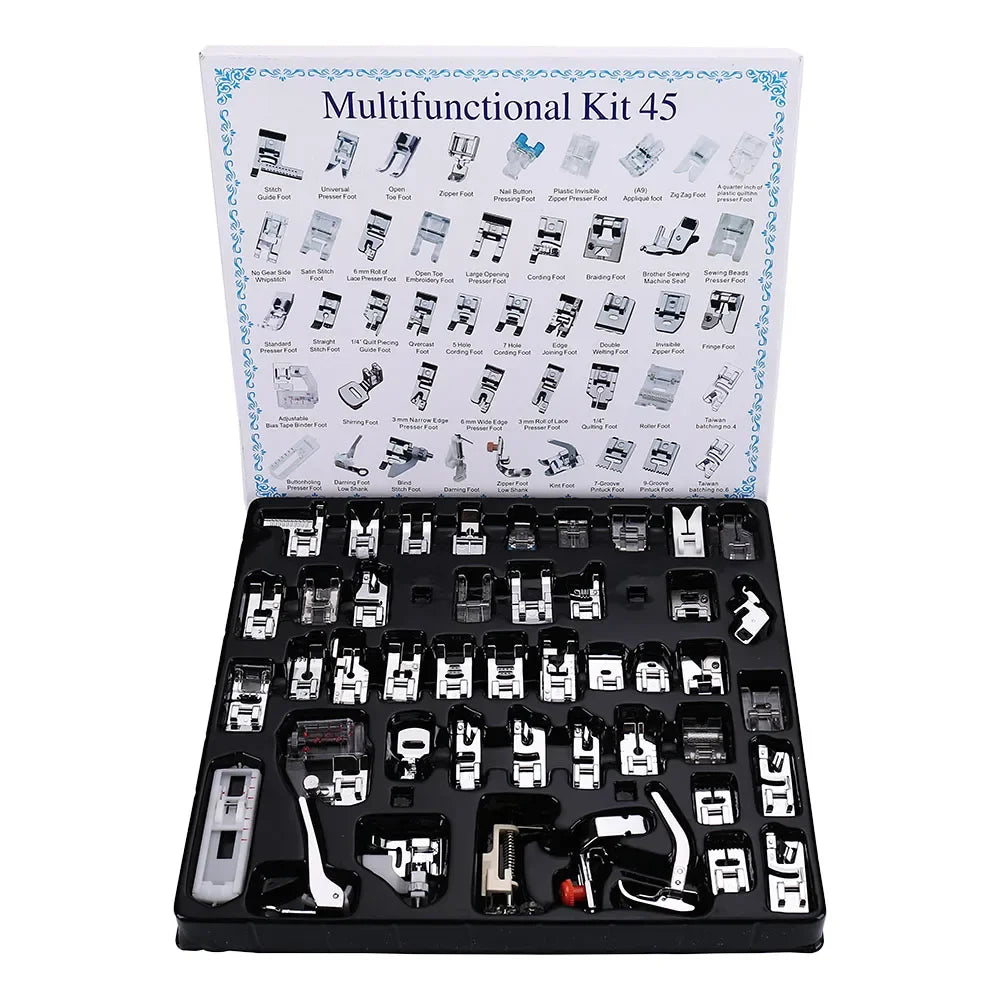 Kit de Prensatelas para Máquina Familiar de Caña Baja (11–82 piezas)