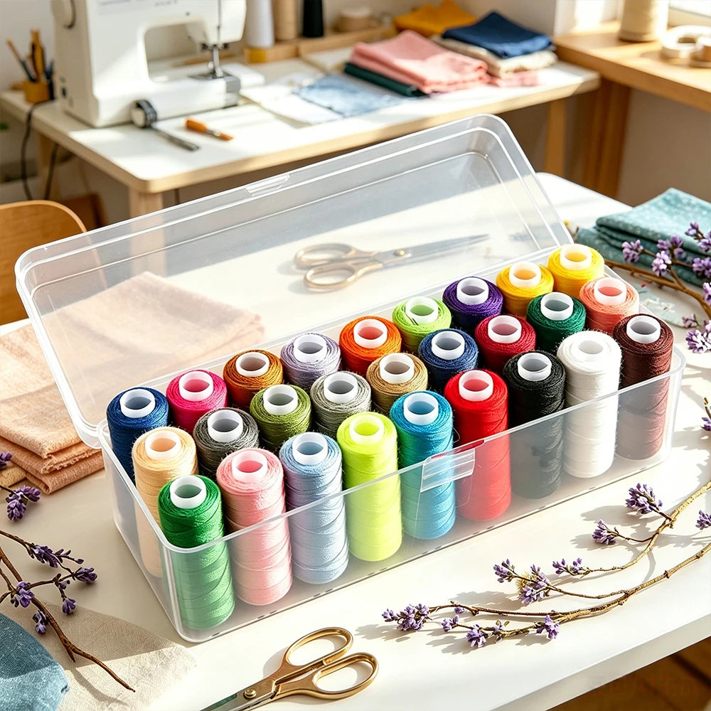 Kit de Hilos para Máquina de Coser: 27 Colores con Caja