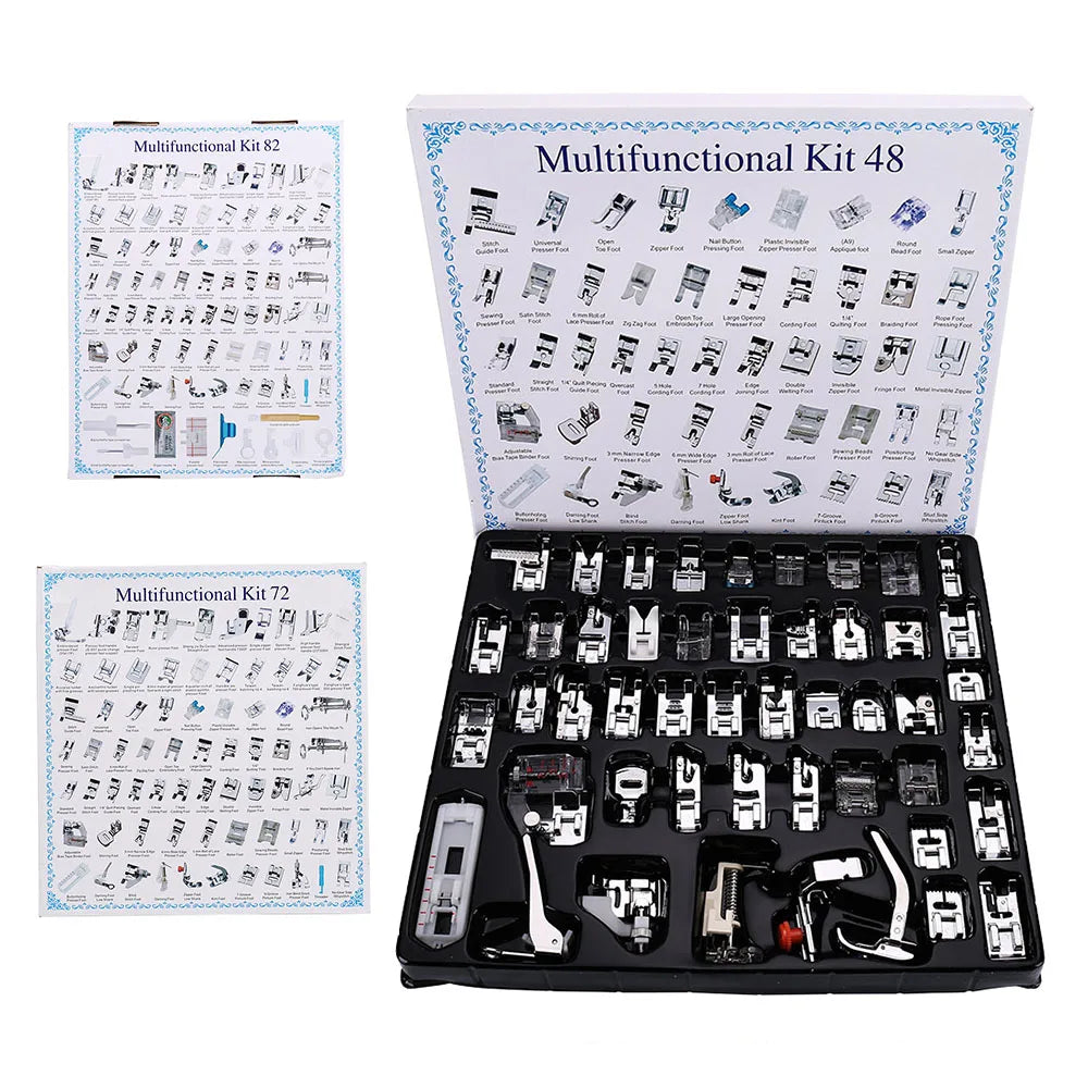 Kit de Prensatelas para Máquina Familiar de Caña Baja (11–82 piezas)