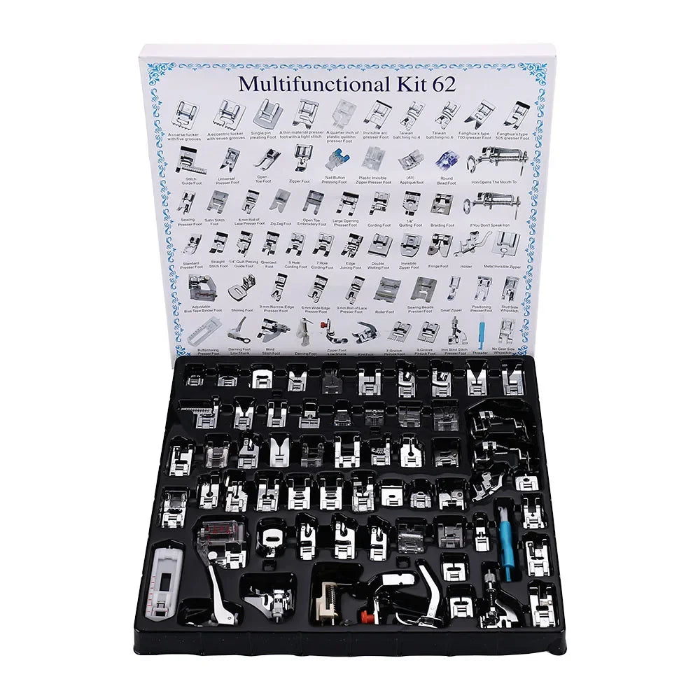 Kit de Prensatelas para Máquina Familiar de Caña Baja (11–82 piezas)