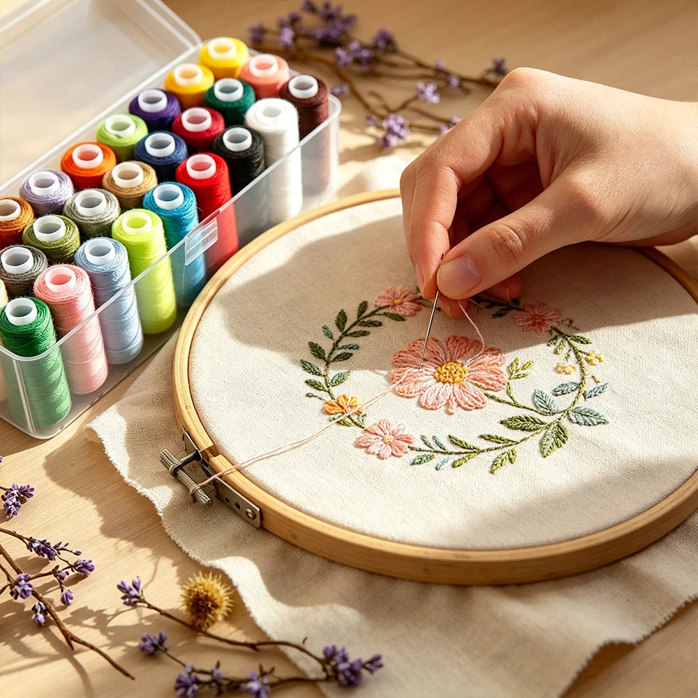 Kit de Hilos para Máquina de Coser: 27 Colores con Caja