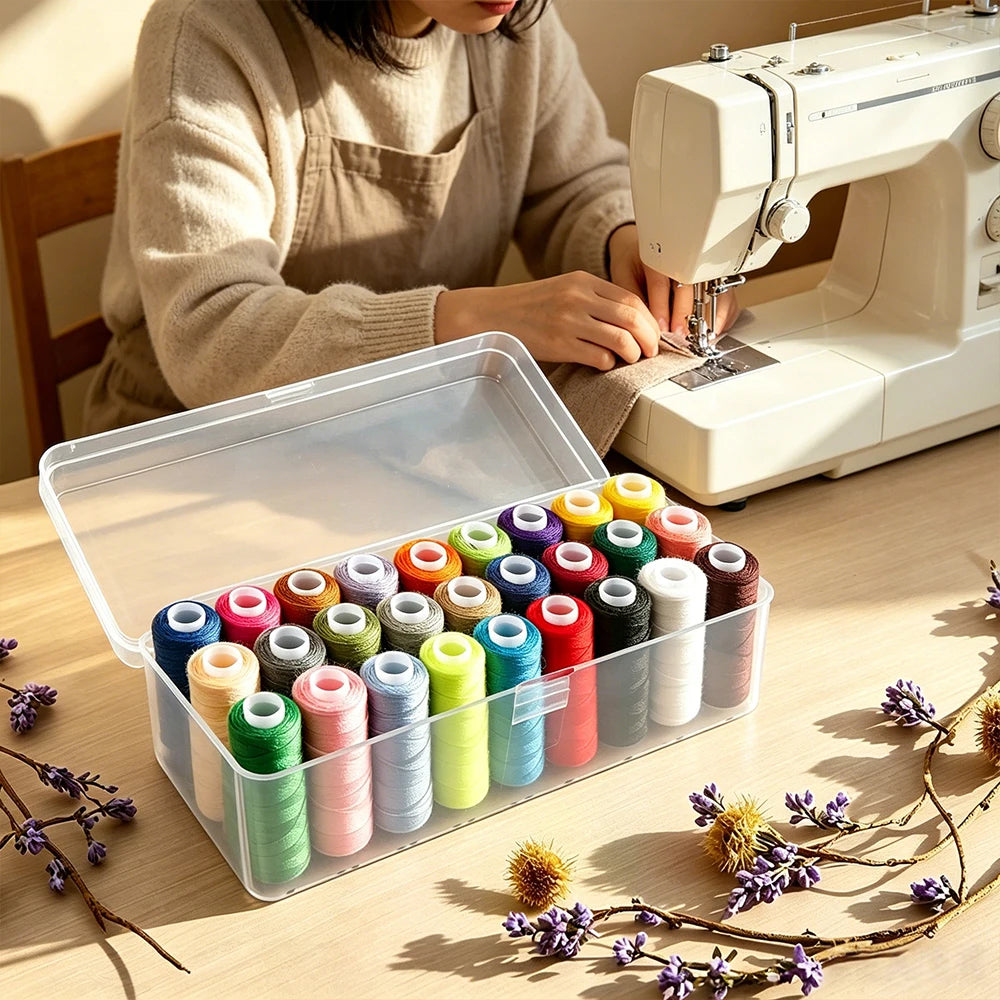 Kit de Hilos para Máquina de Coser: 27 Colores con Caja