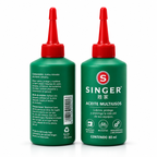 Frente y reverso del aceite Singer multiusos de 80 ml