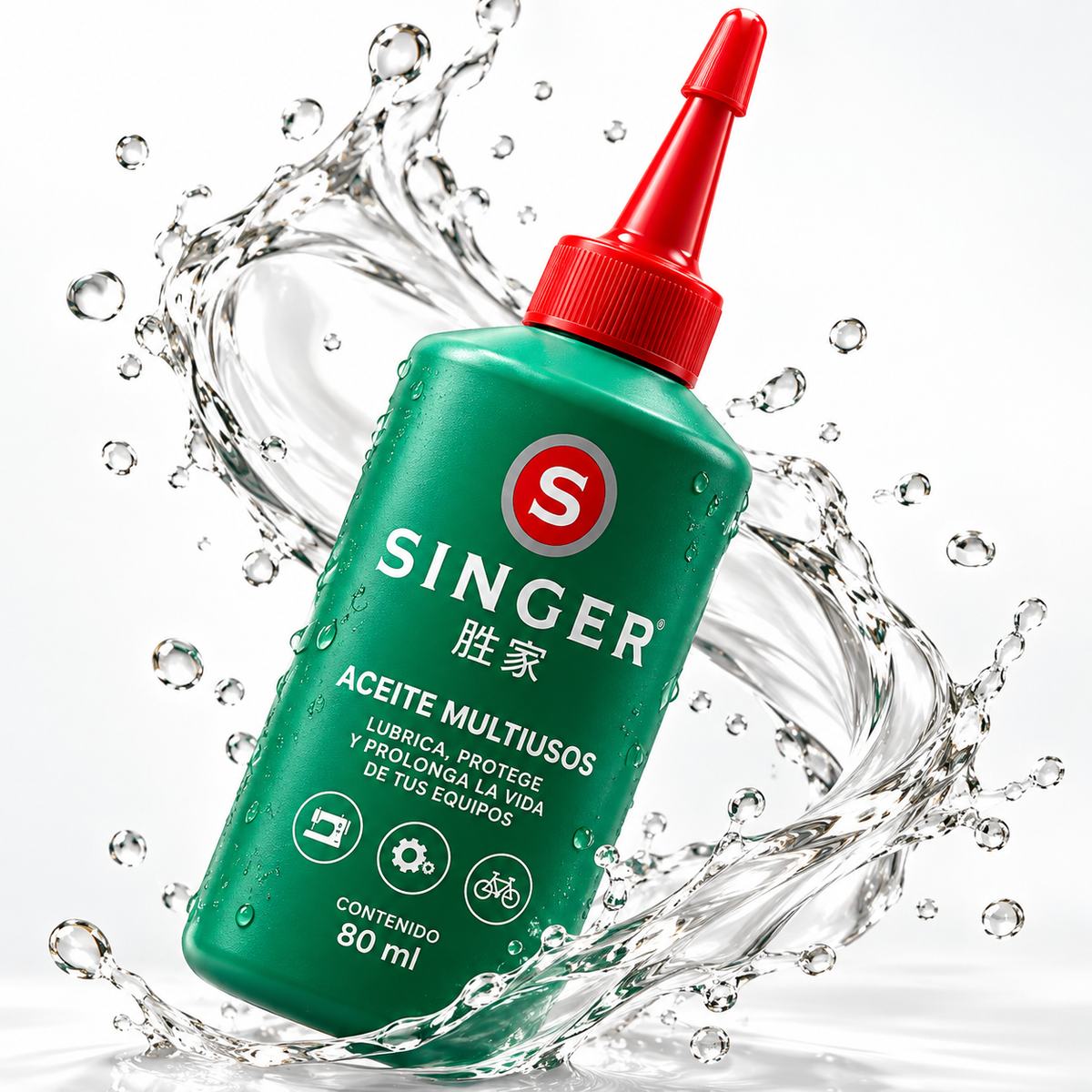 Aceite Singer multiusos de 80 ml para mantenimiento de máquina de coser