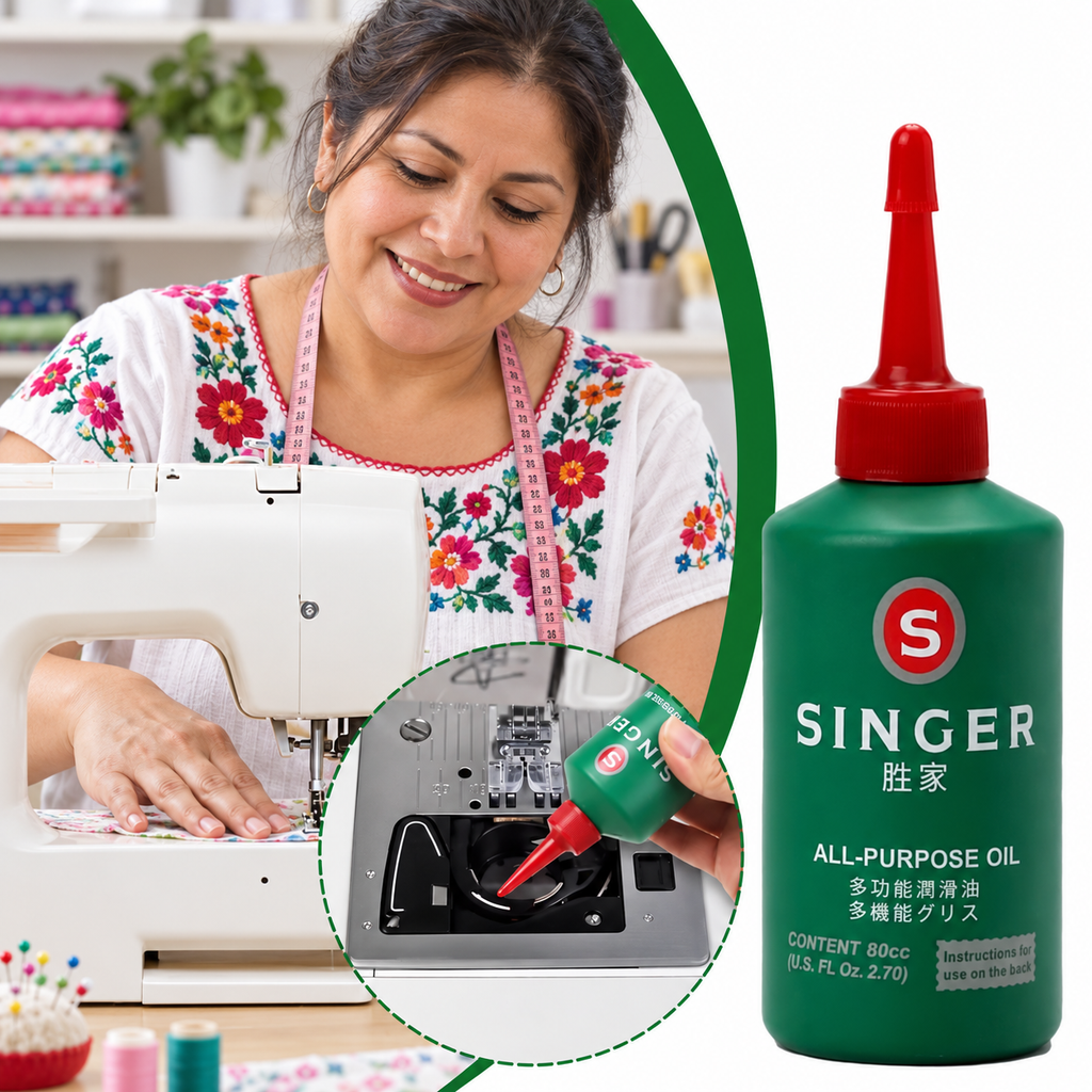 Aceite Singer usado para mantenimiento de máquina de coser