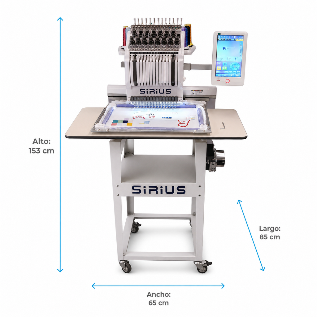 Bordadora Computarizada SIRIUS SR1501TC Mini de 15 Agujas | Máquinas de Coser MX