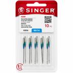 10 agujas Singer Denim 2026 calibre 90/14 para mezclilla media; vista frontal