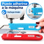 Enhebrador de agujas magnético adherido a una máquina de coser