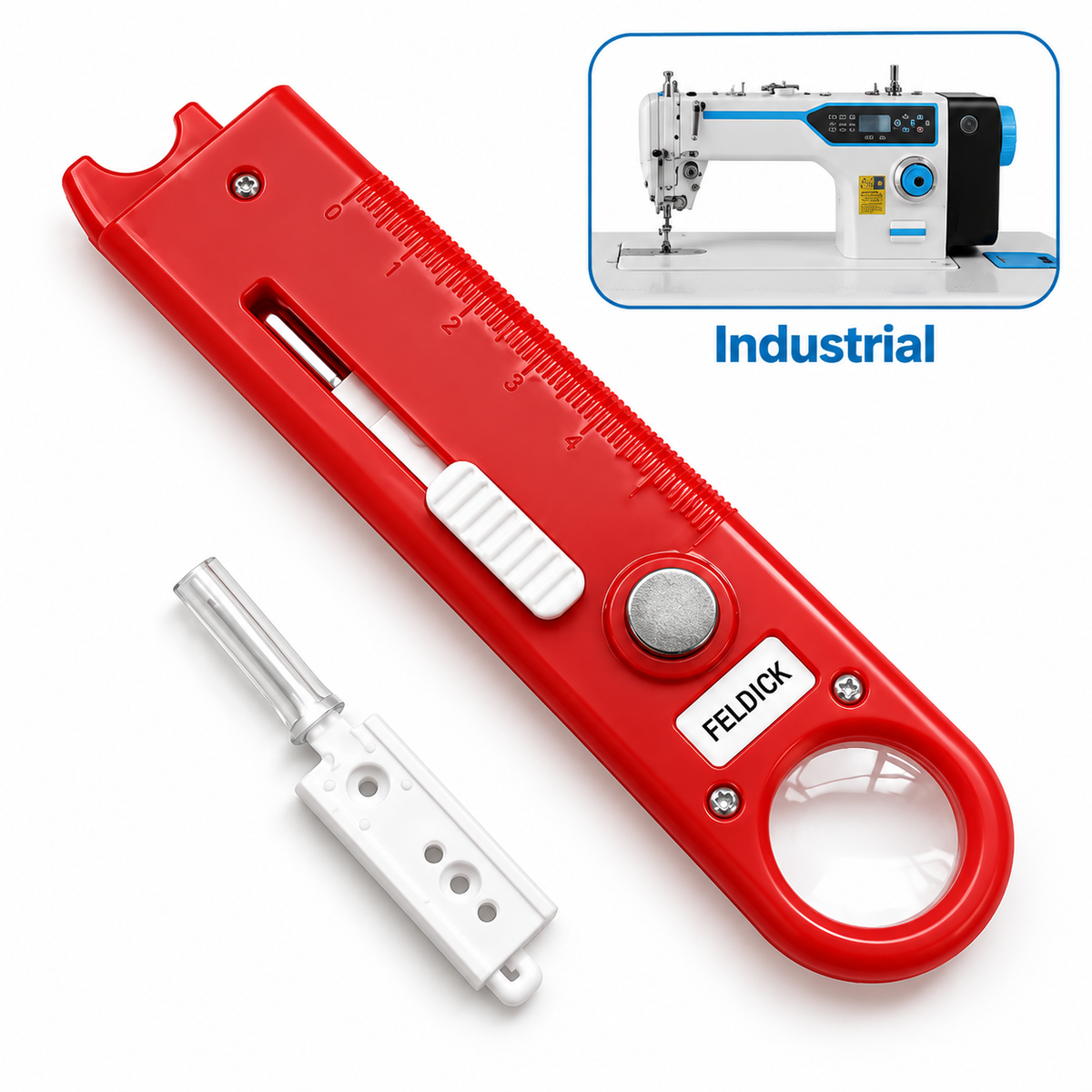 Enhebrador rojo para máquina de coser industrial