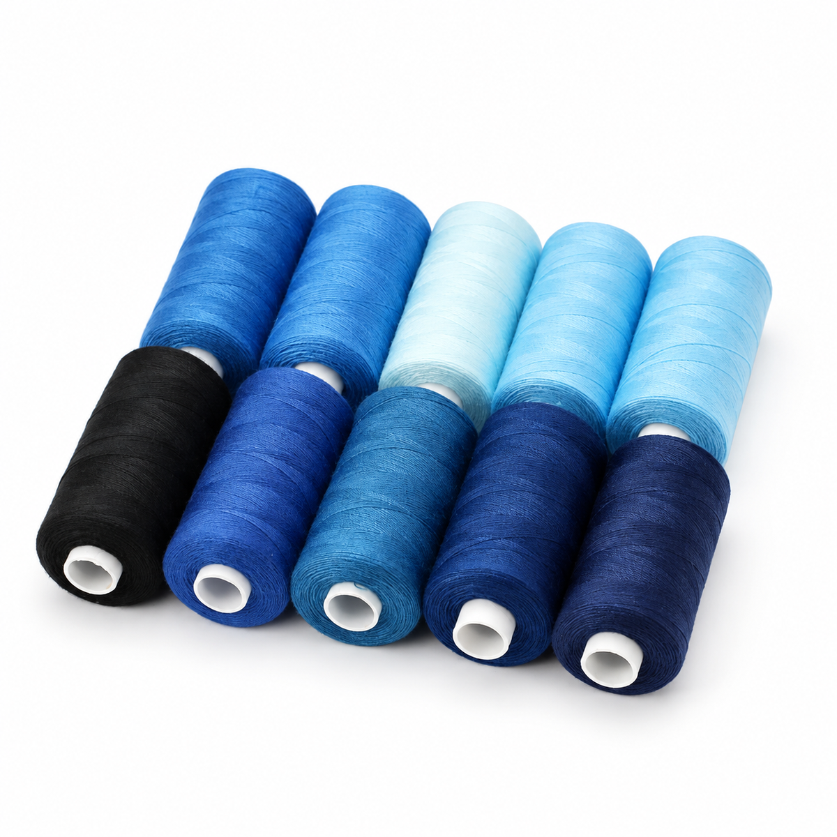 Hilo para máquina de coser — Serie azul (10 carretes de 365 m)