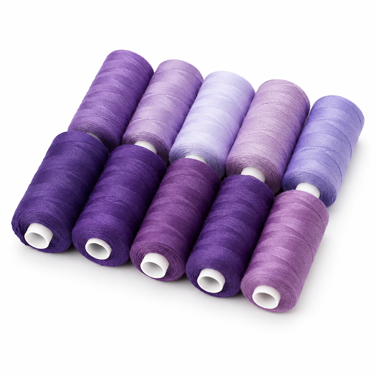 Hilo para máquina de coser — Serie morada (10 carretes de 365 m)