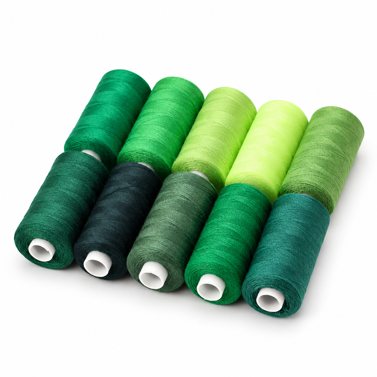 Hilo para máquina de coser — Serie verde (10 carretes de 365 m)
