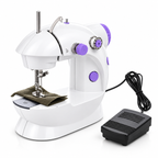 Mini máquina de coser portátil con pedal para arreglos ligeros