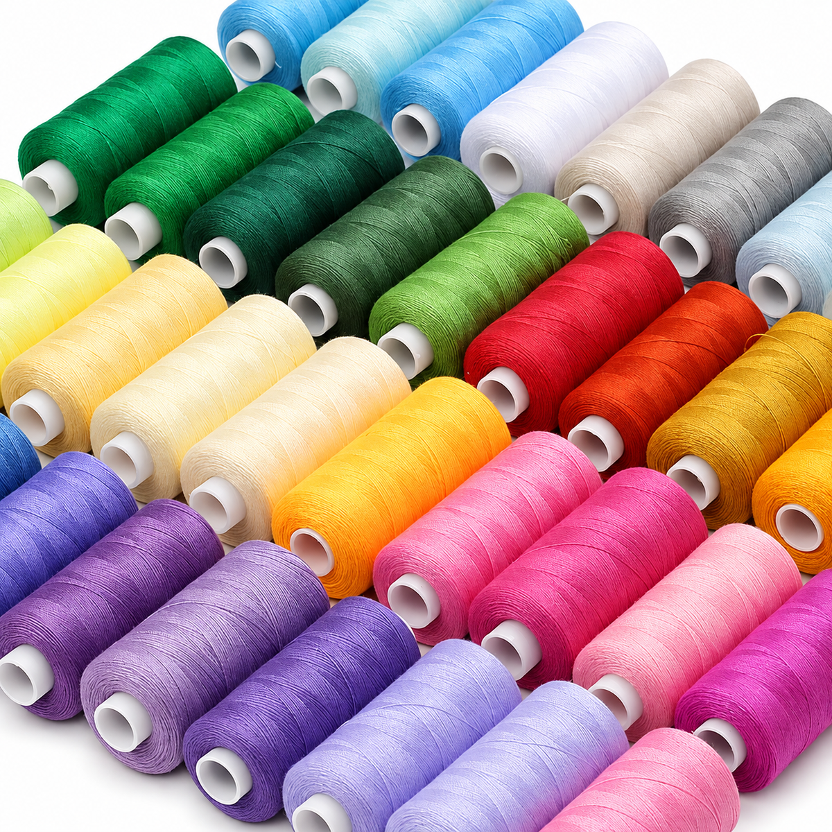 Hilos de poliéster surtidos para máquina de coser — detalle de colores