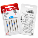 5 agujas Singer Stretch 2045 calibre 90/14 para telas elásticas medias; frente y reverso