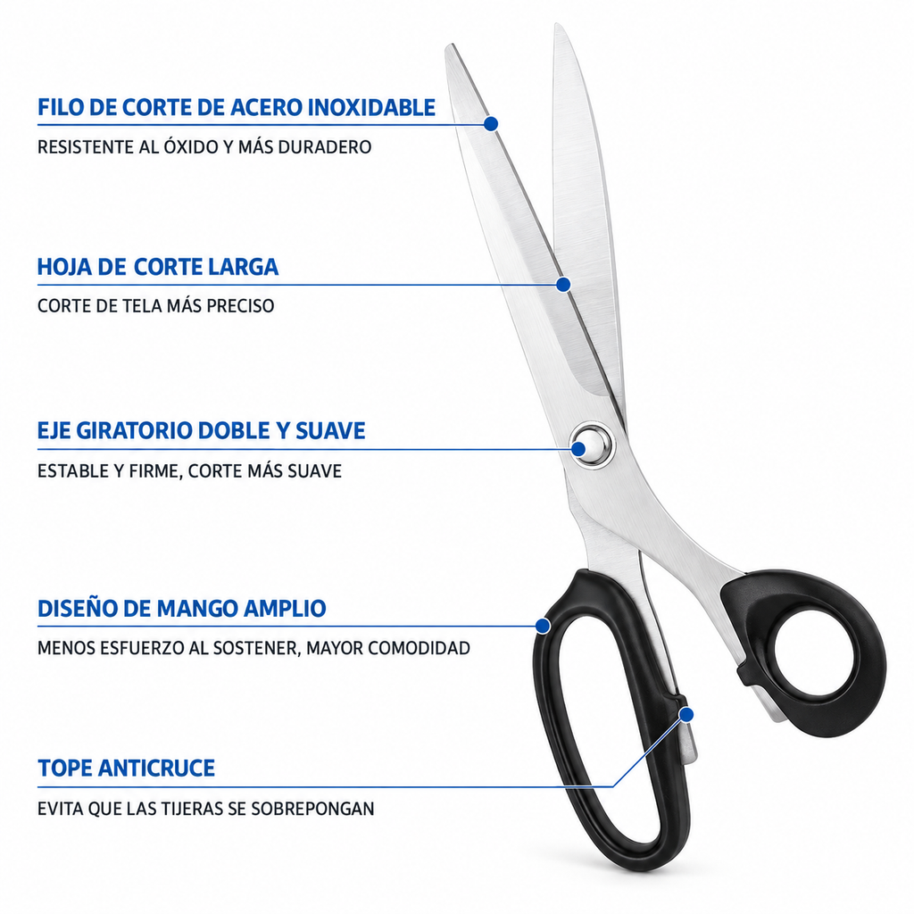Características de tijeras de costura de acero inoxidable