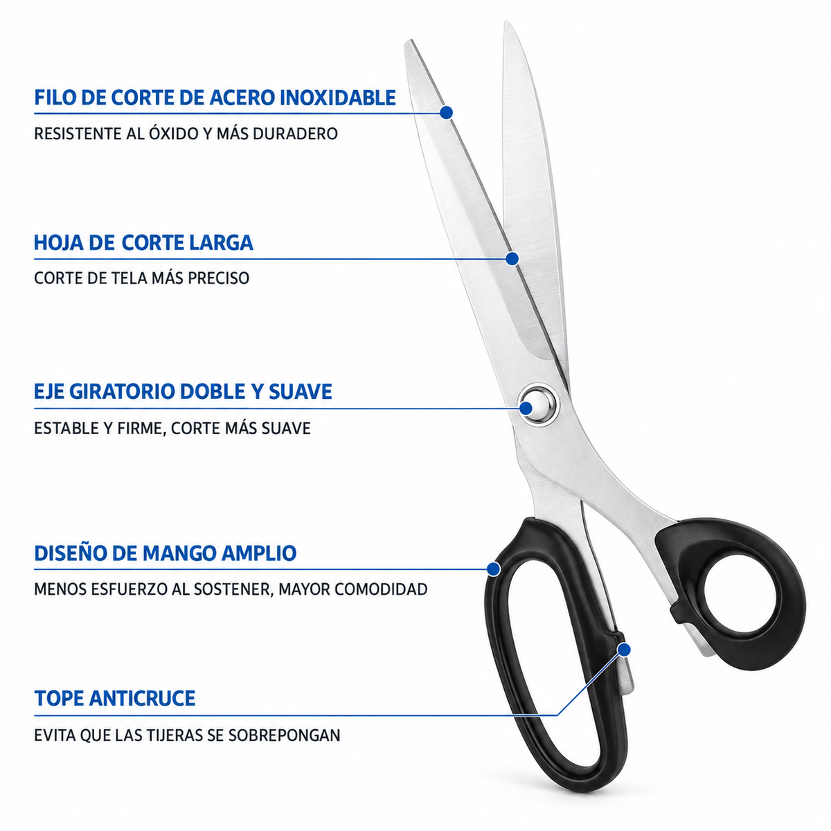 Características de tijeras de costura de acero inoxidable